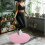 Pink Round Tpe Workout Mat Indoor Pad 4