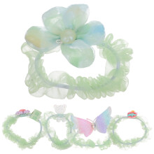 5 Stukjes Schattige Haaraccessoires Voor Kinderen Groene Stof Elastiek