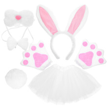 Conjunto Coelho Com Orelhas, Cauda, Luvas E Tutu