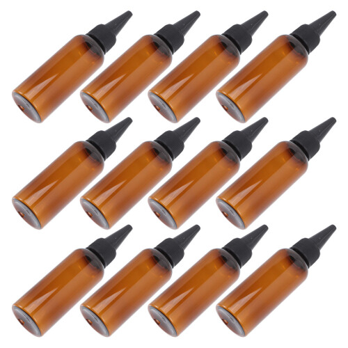 12Pcs 50Ml Refillable Hair Dye Applicator Bottles