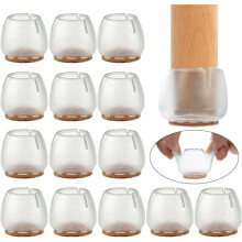 Bodenschoner für Hartholzböden, Vliesstoffe, rutschfeste Unterseite, transparent und braun, Stuhlbeinschoner, verhindern Kratzer auf dem Boden,