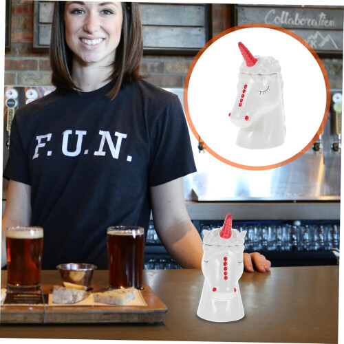 unicornshaped ceramic white cocktail cup 2