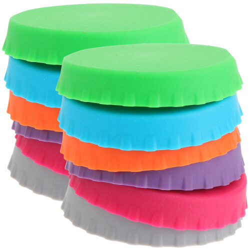 12 Unidades Tampas De Garrafa Silicone Reutilizáveis