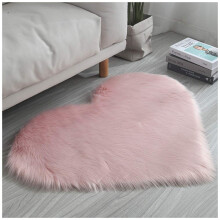 Heart Shaped Faux Sheepskin Rugs 30x40cm Pink Plush Shaggy Room Carpet For Living Room Sofa Bedroom