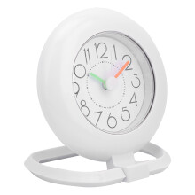 Mini ronde wandklok, op batterijen werkende wandklok met zuignap voor douche, keuken en huis, waterdichte klok met stil uurwerk, geruisloze wandklok