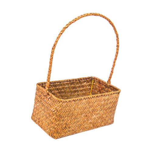 1 Handgemachter Weidenkorb 32,5 Cm Orange 2