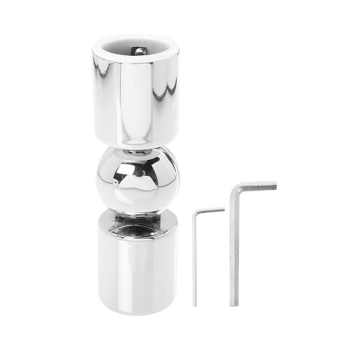Silver Hinged Elbow Connector for Window Curtain Rods 1
