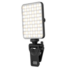 Led Video Light Clip Rechargeable Adjustable Brightness For Live Streaming Makeup Photography And Video Calls