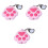 3Stk Schlüsselanhänger in Pink 3