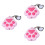 3Stk Schlüsselanhänger in Pink 6