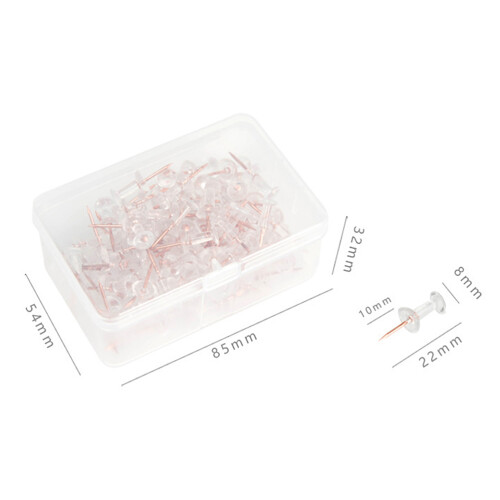 De Tachinhas Rosa Transparente 2,2X0,8 Cm