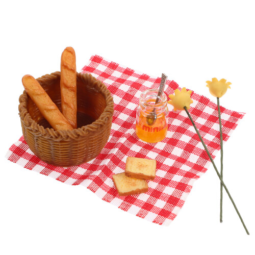 Conjunto Miniatura Casa De Cesta De Pão Com Acessórios 1