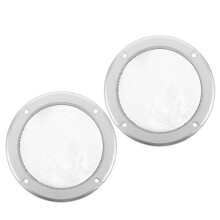 Speaker Grille Silver Plastic Round 2pcs