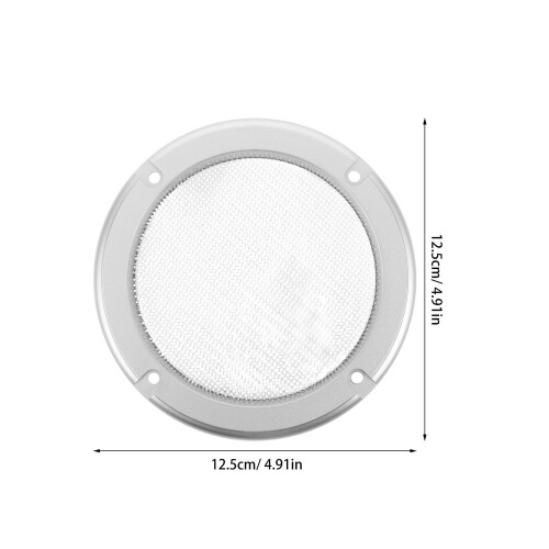 Speaker Grille Silver Plastic Round 2pcs 1