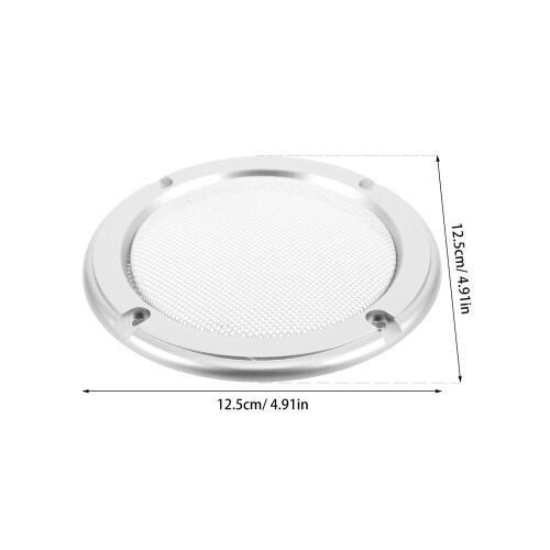 Speaker Grille Silver Plastic Round 2pcs 2