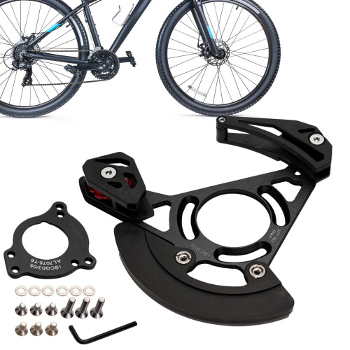 Bicycle Protective Chain Guide, AntiFall Single Disc, High Strength, Black