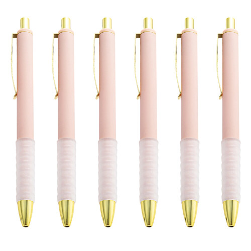 Stylo à bille Simple 1.0mm, 6 pièces, stylo-Rose Morandi