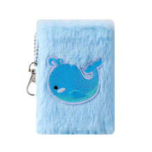 Bloc-notes Ă couverture en peluche avec feuilles-Baleine bleue