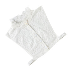 1St Half Shirt Nepkraag Wit Chiffon Stijlvolle Dames Kledingaccessoire