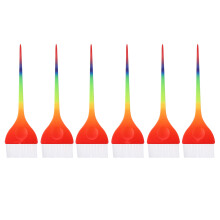 6Pcs Professional Hair Dye Brush With Rainbow Handle