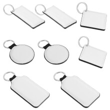 8Stk Blank Schlüsselring DIY Craft Sublimierbar Silberfarben