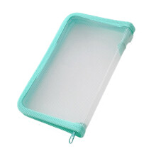 Clear Zippered Receipt Case Water Resistant Document-Green