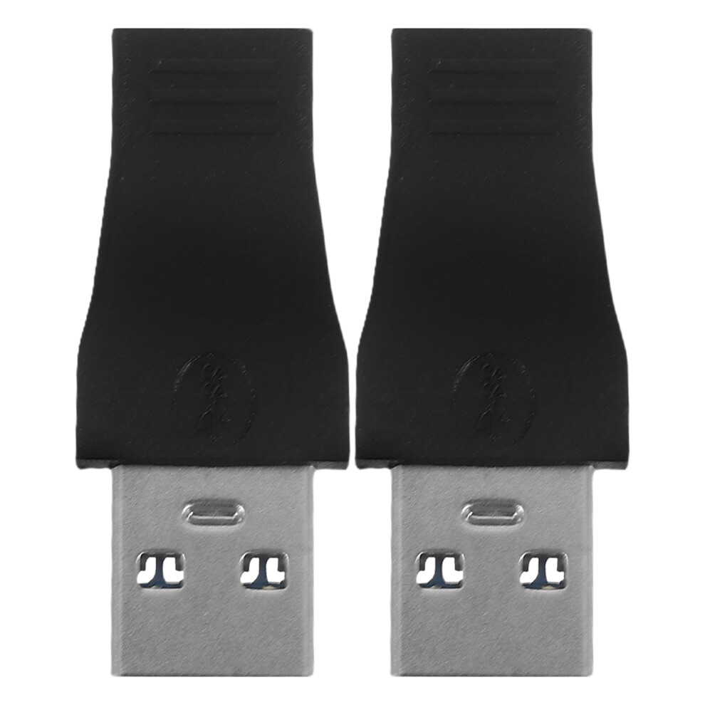 2Pcs Type-C Male To Micro Usb 3.1 Female Converter Adapter Black 3572456807962