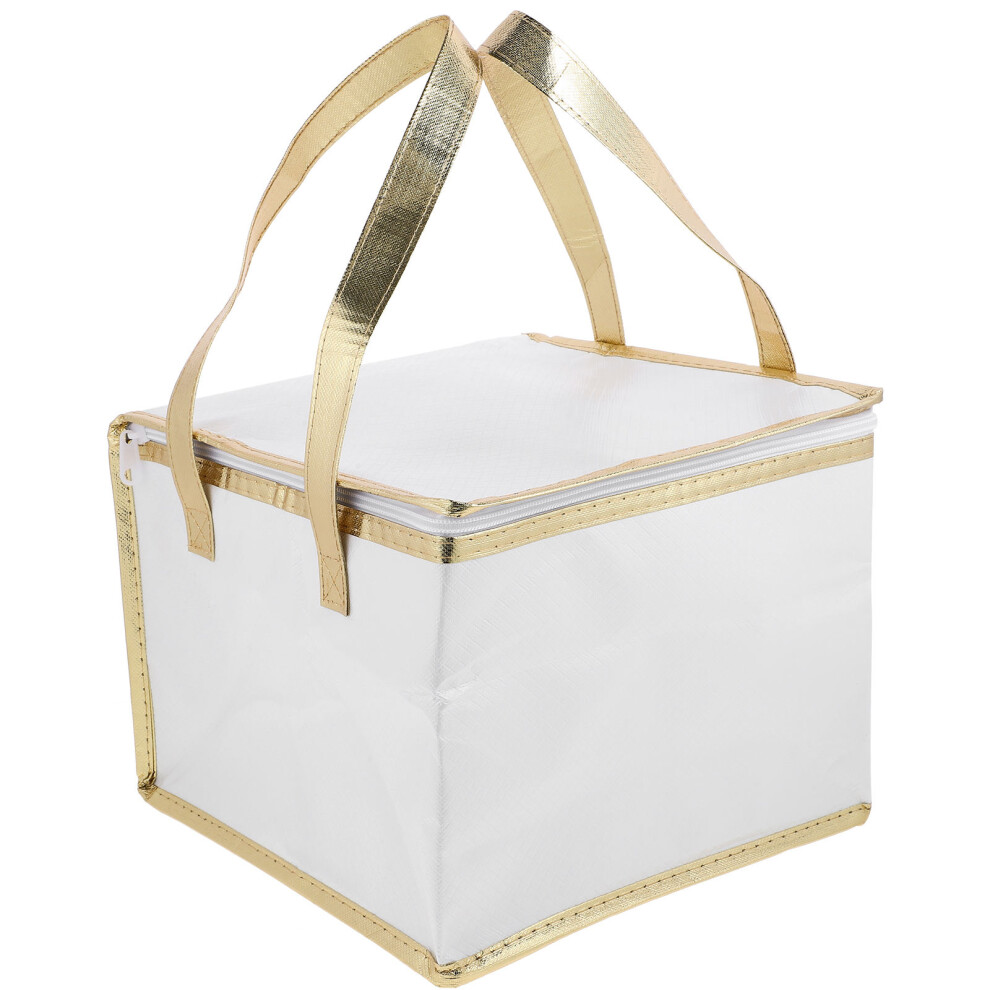 2Szt Izolowana Torba Na Jedzenie Z Uchwytem BiałA Na Ciasto I Pizzę-image