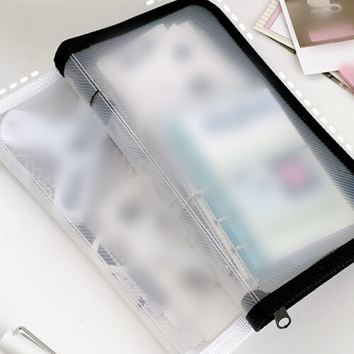 Clear Zippered Receipt Case Water Resistant Document-Green 1
