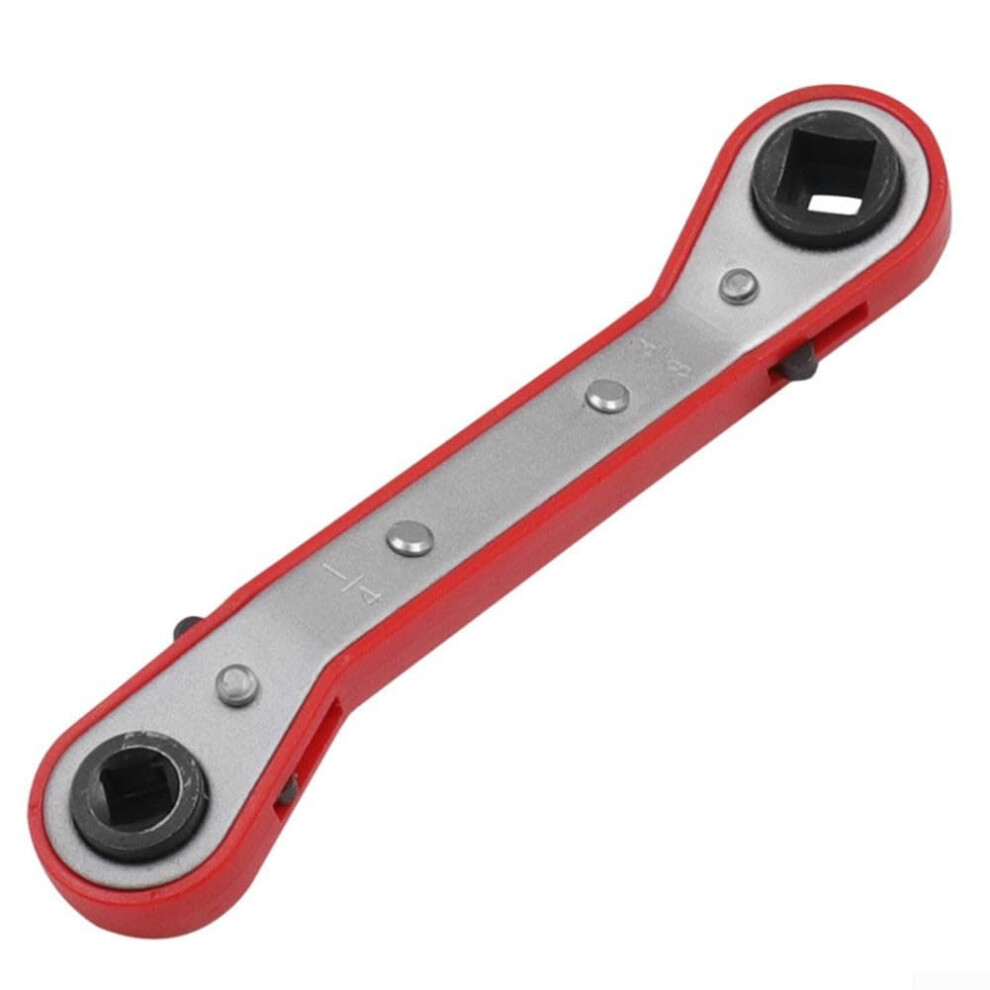Double Headed Square Ratchet Wrench 4In 3/8In 3/16In 5/16In Port Valve Hvac Refrigeration Tool (B) 9001264165659