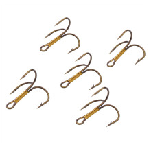 Angelhaken 50pcs Black/Gold/Silver High Steel Carbon THREE hooks (Gold, Size 4)
