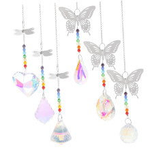 6 pieces partial ect jewelry set elegant wall decoration and sun catcher for window rainbow crystal ornaments for modern home design and creative