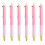 Stylo à bille rétractable pour écriture lisse, 6 pièces,-Rose 1