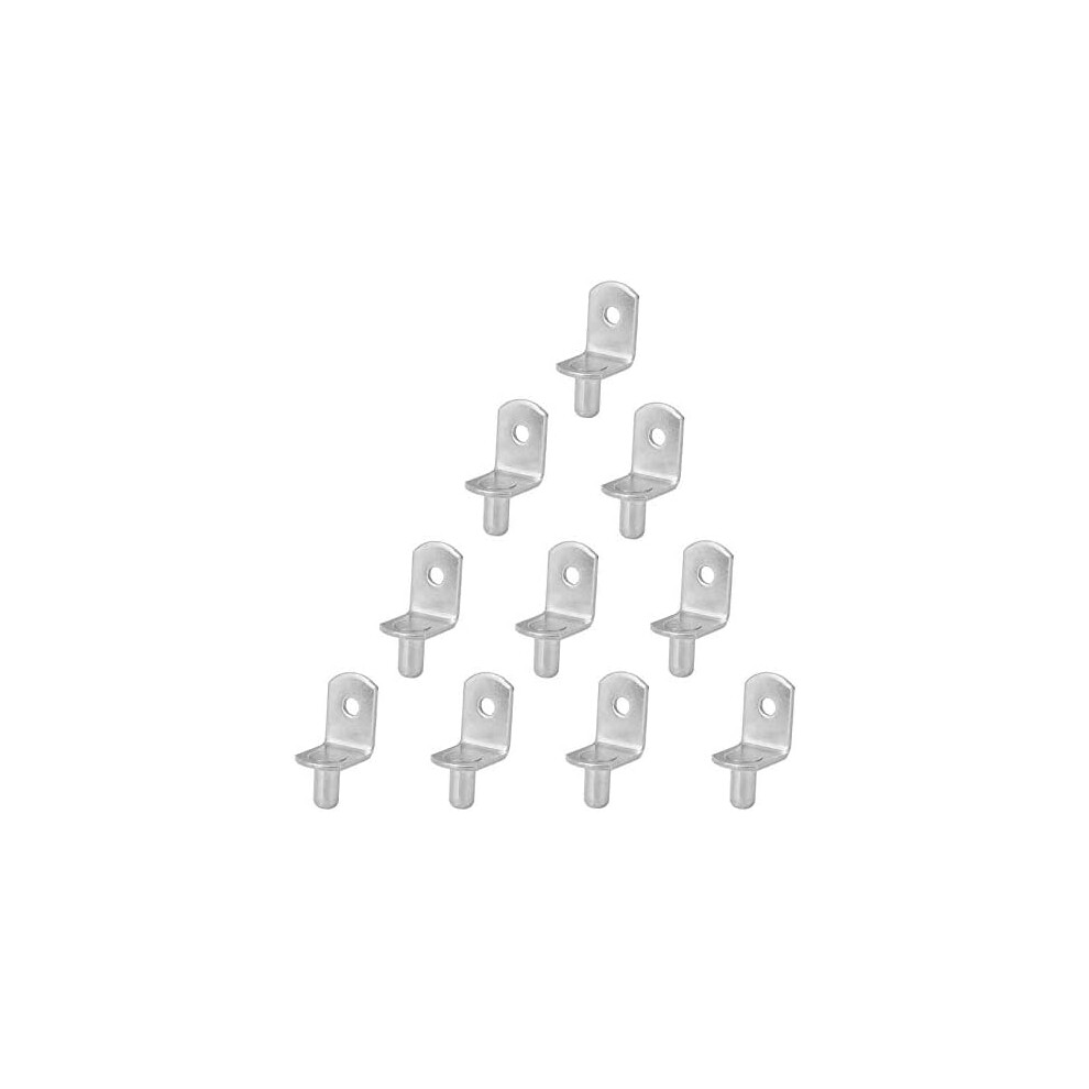 Bracket Style Shelf Support Pegs, Nickel Plated L-Shaped Clips For Furniture Cabinet Closet, Premium Metal And Plastic Ensure Durability And Ease Of U 9436597632811