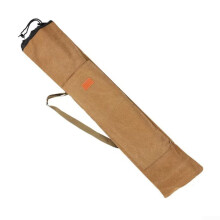 Waterproof Canvas Fishing Rod Bag Brown 1.4m Foldable Design Outdoor Large Capacity Tackle Storage