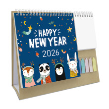 Calendrier de bureau 2026 avec bloc-notes, 12-K04 Ciel étoilé