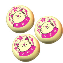 3Pcs Wooden Yoyo Toys For Kids Light Yellow Cat Thread Control