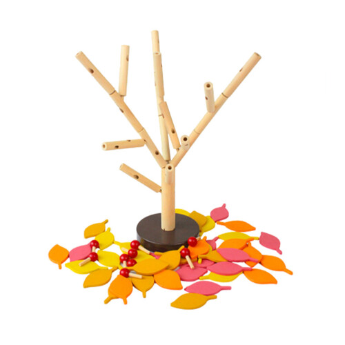 wooden with leaves 3d diy educational toy 1