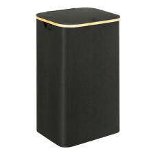 Folding Hamper Clothes Storage Bin 100L Portable Laundry With Removable Bag And Lid Black For Travel Dorm Bathroom