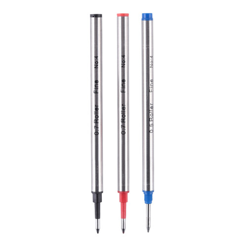 10Pcs Metal Ballpoint Refills Replacement-Blue 0.7 Spiral style 1