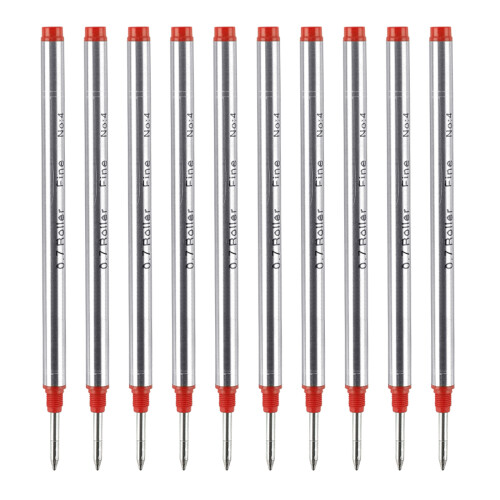 10Pcs Replacement Ballpoint Pen Refills-Red 0.7 Spiral style