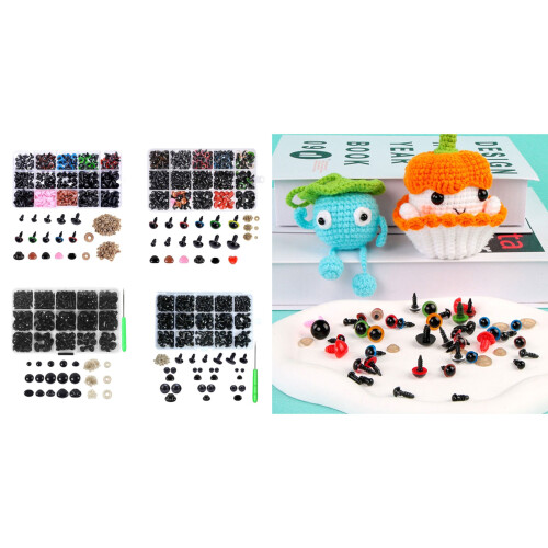 Plastic Safety Eyes and Noses with Washers Set-Combination 2 1