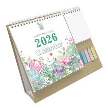 Calendrier de bureau 2026, reliure à double bobine,-K03 charnu