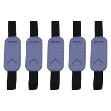 Étui à crayons en cuir avec bande élastique, 5 pièces, pour-Bleu