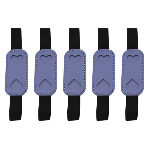 Étui à crayons en cuir avec bande élastique, 5 pièces, pour-Bleu