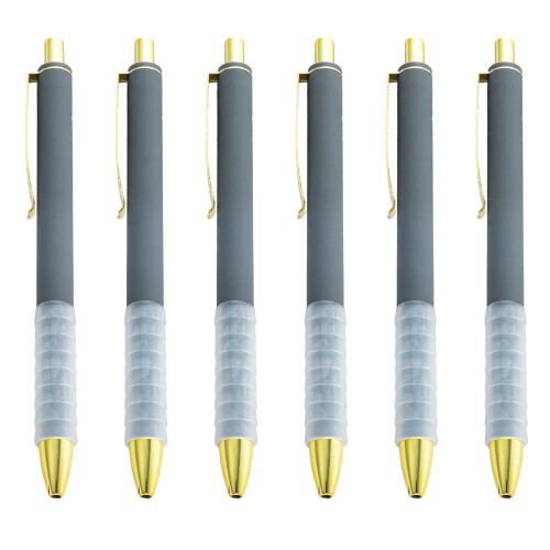 Stylo à bille rétractable, 6 pièces, stylo-Gris Morandi
