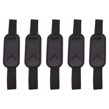 Étui à crayons en cuir avec bandes élastiques réglables, 5-Noir