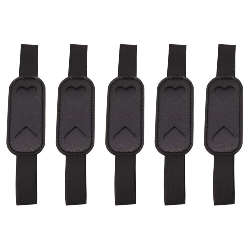 Étui à crayons en cuir avec bandes élastiques réglables, 5-Noir