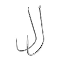 Fishing Hooks Pack of 50 Fishing Hooks, Triangular Tooth Fishing Hooks Barbless Crucian Fishing Hooks Eye Hooks (Color : Black50pcs, Size : 6)