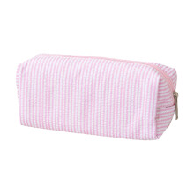Trousse à crayons rayée résistante à -Bande rose et blanche